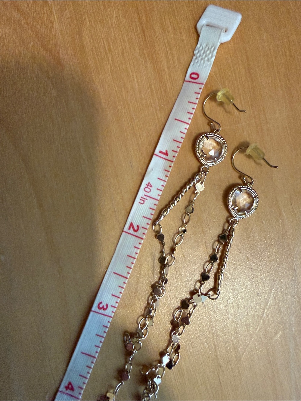 Anthropologie Gold-Tone Dangle Earrings with Crystal